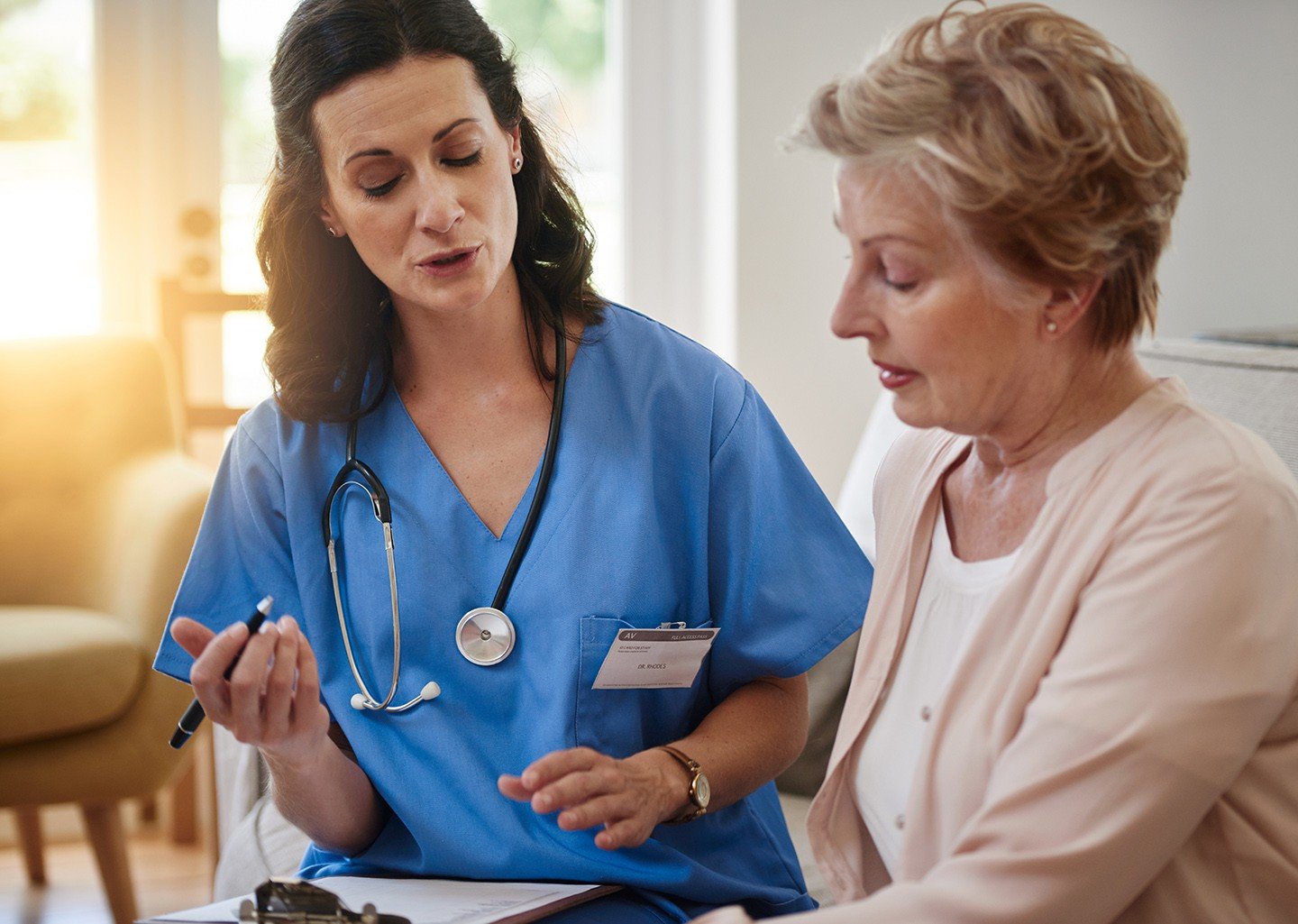 nurse advising patient